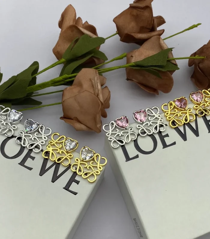 ANAGRAM HEART DIAMOND STUD EARRINGS