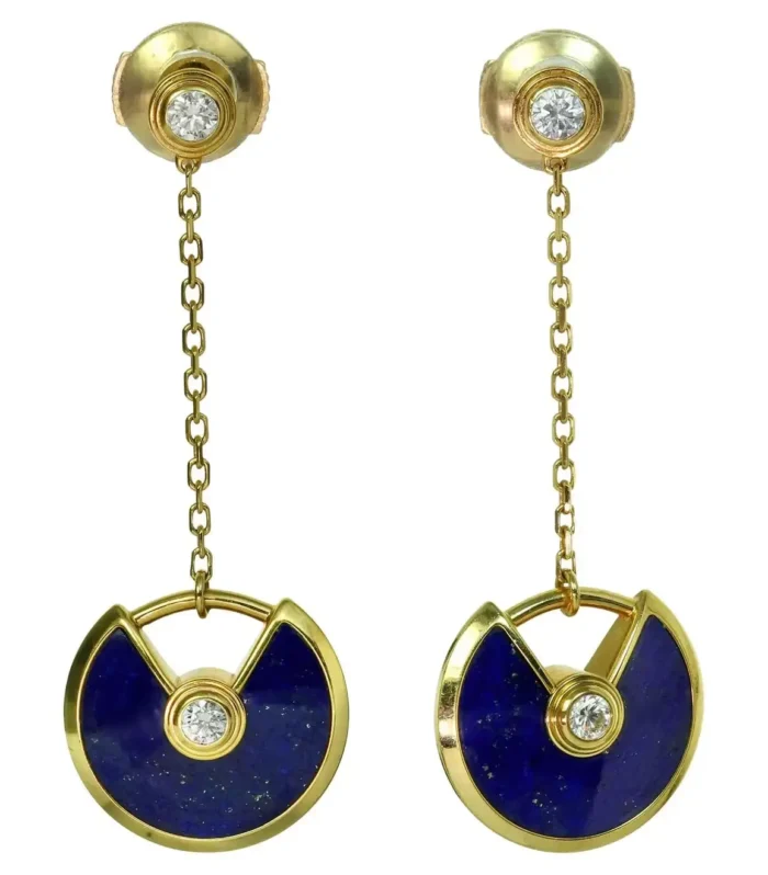 AMULETTE DROP EARRINGS AGATE GOLD