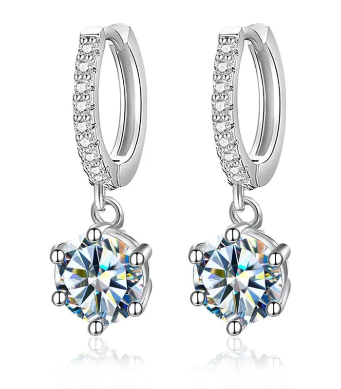 24C ROCK SUGAR DOUBLE C GOLD DIAMONDS EARRINGS