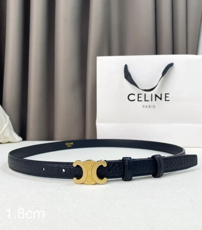 CL Belt 18mm Black Crocodile Embossed Calfskin Ghw