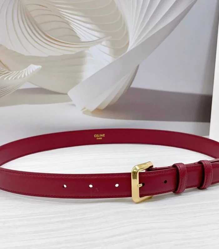 CEL Gold Western 25mm Belt Red Cowhide 181044