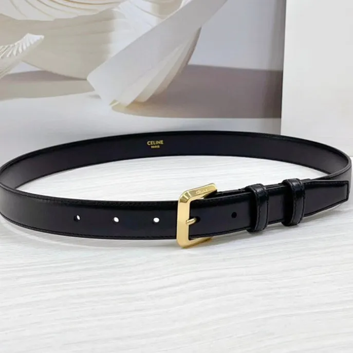 CEL Gold Western 25mm Belt Black Cowhide 181040