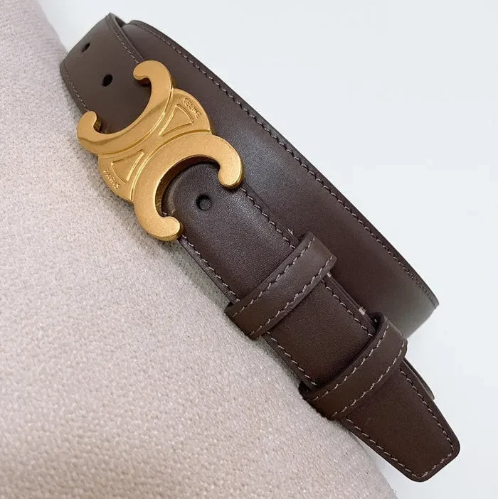 CEL 25mm Triomphe Belt Brown Chocolate Taurillon Leather 176673