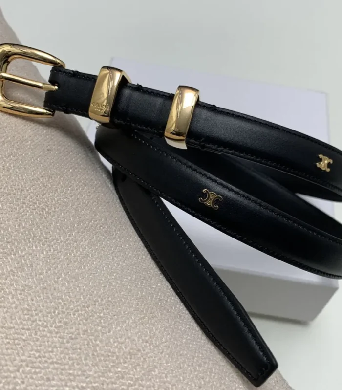 CEL 18mm Gold Belt Black Cowhide 176690