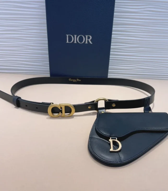 saddle removable pouch black calfskin 20mm belt