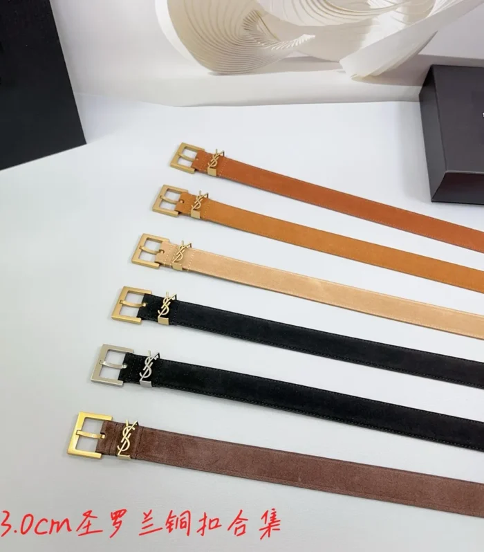 Saint Laurent 3.0cm Calfskin Belt