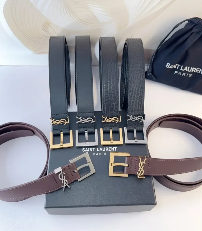 Elongated Leather Belt