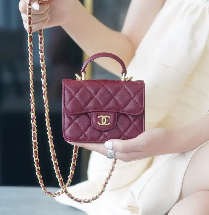 Coco Handle Coin Purse Burgundy