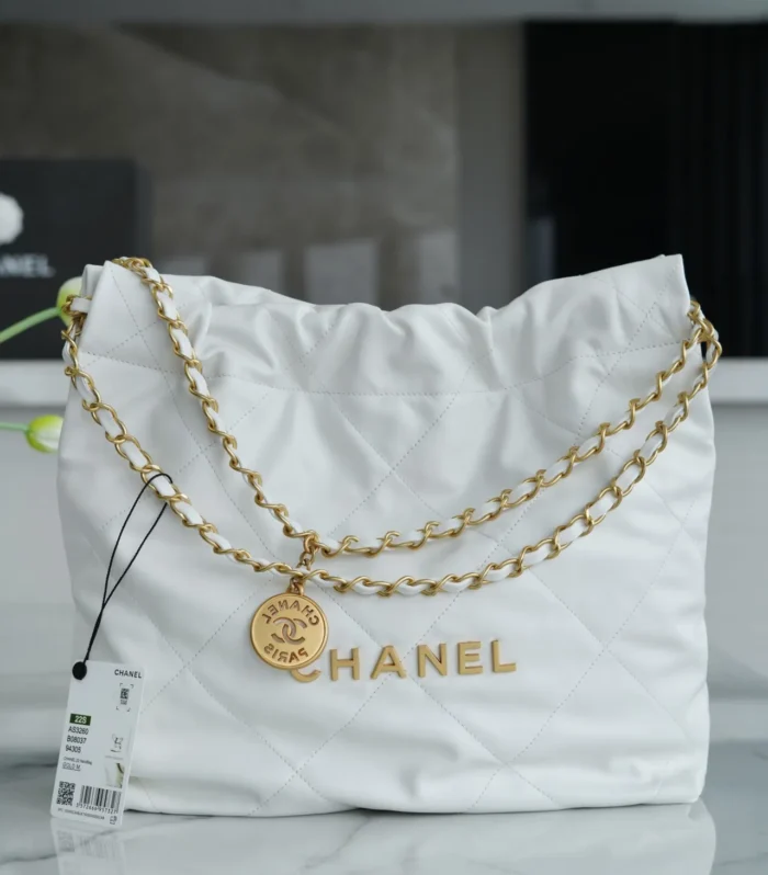 Classic Handbag Small White Leather