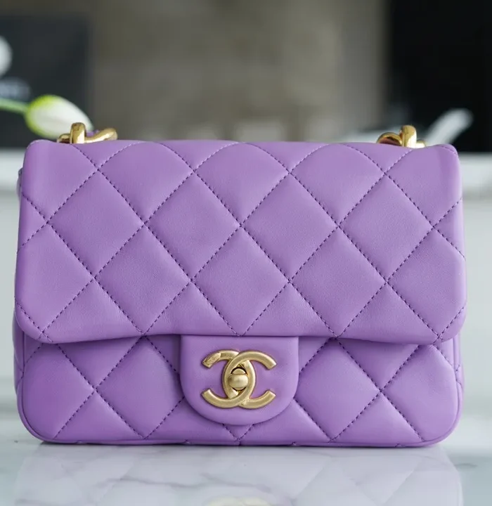 Classic Flap Underarm Bag Small Purple
