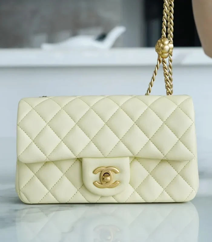 Classic Flap Mini Camellia Yellow