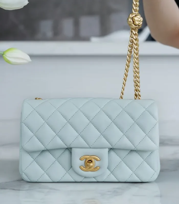 Classic Flap Mini Camellia Blue
