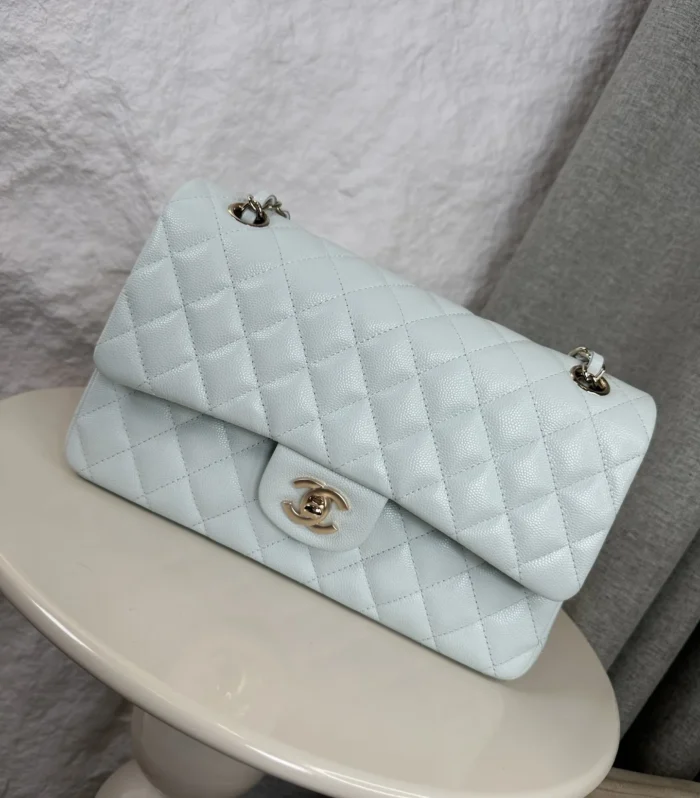 Classic Flap Medium White Caviar