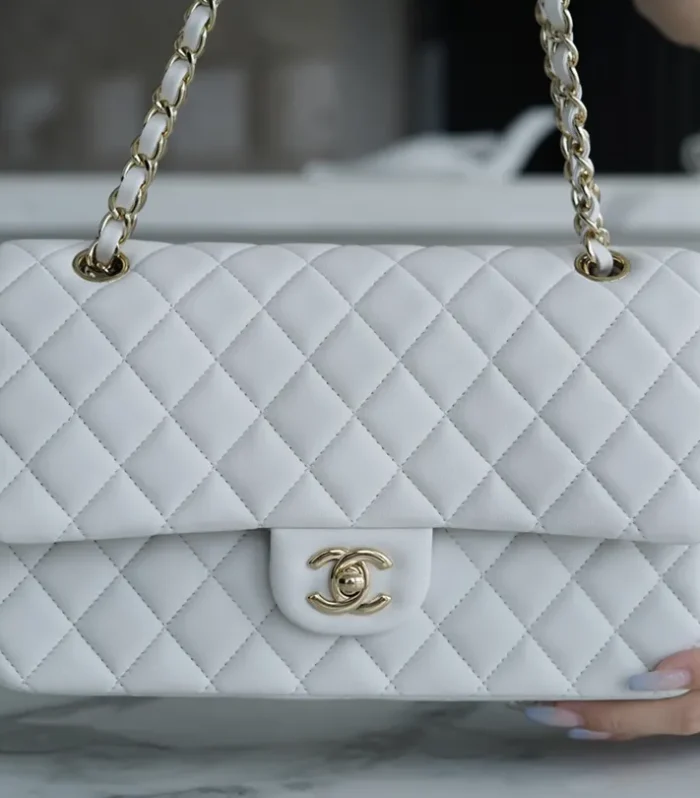 Classic Flap Bag 25cm White