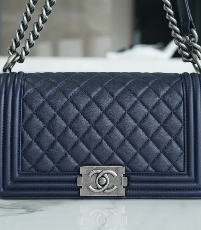 Classic Flap Bag 25cm Deep Blue
