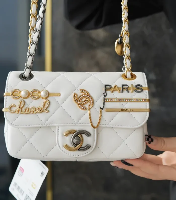 Classic Flap Badge Bag White