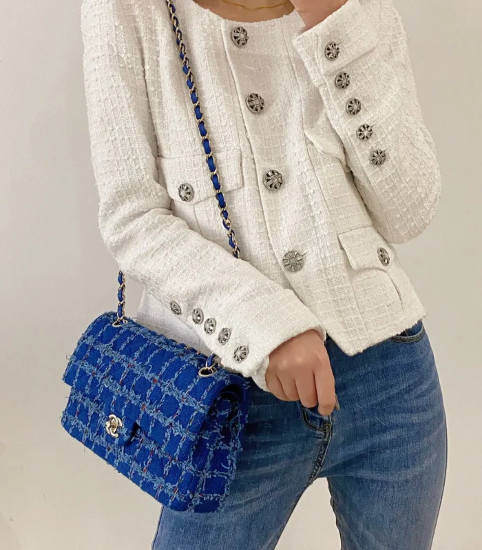 Classic Flap 25cm Blue Wool