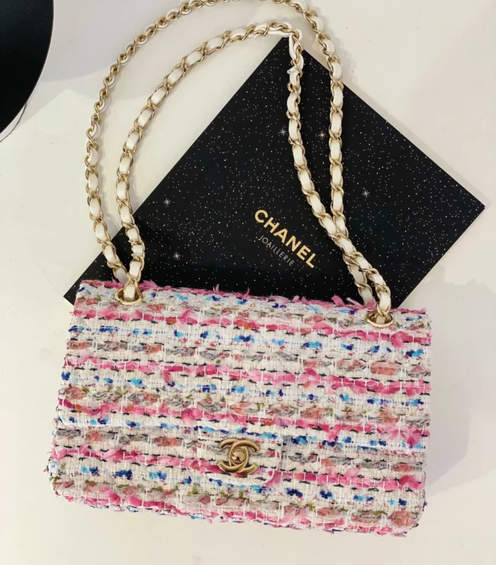 Classic Flap 25 Pink Tweed