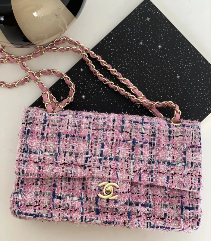 Classic Flap 25 Pink Tweed