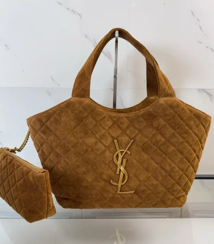 YSL ICARE Medium in quilted suede