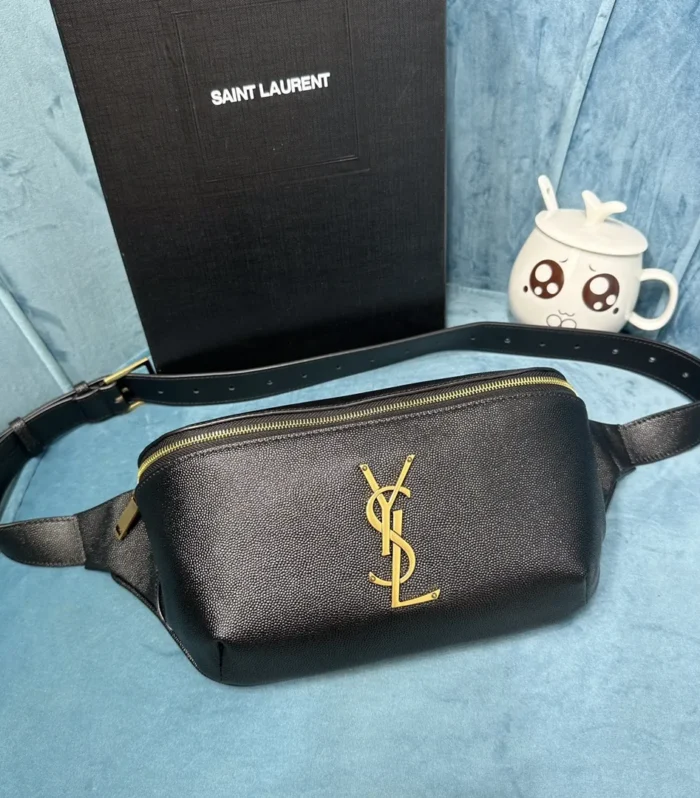 YSL CASSANDRE CLASSIC BELT BAG IN GRAIN DE POUDRE EMBOSSED LEATHER