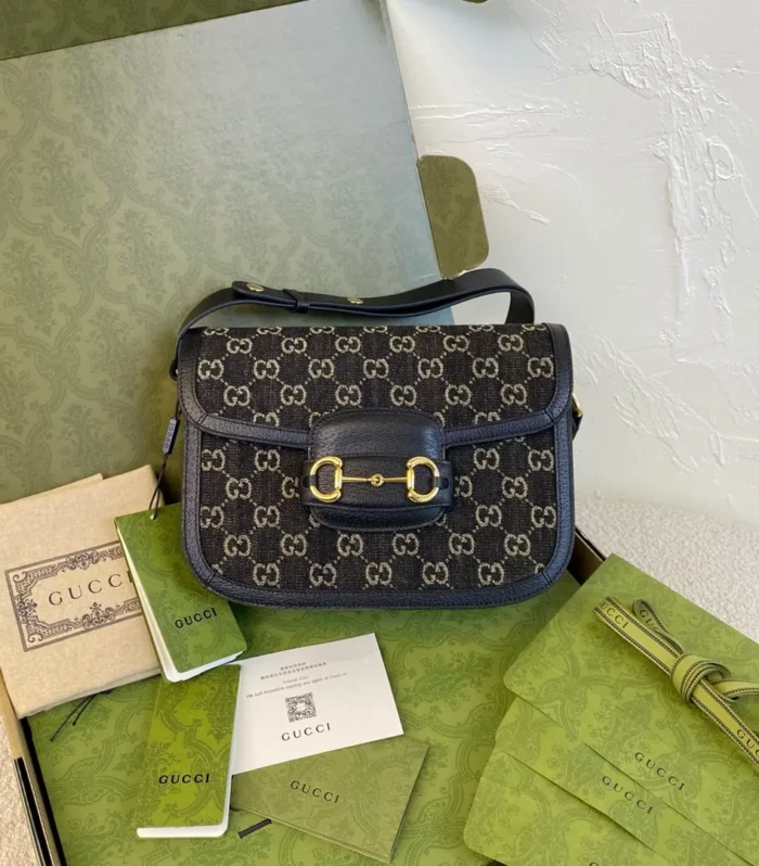 Saddle Bag Medium Black Denim