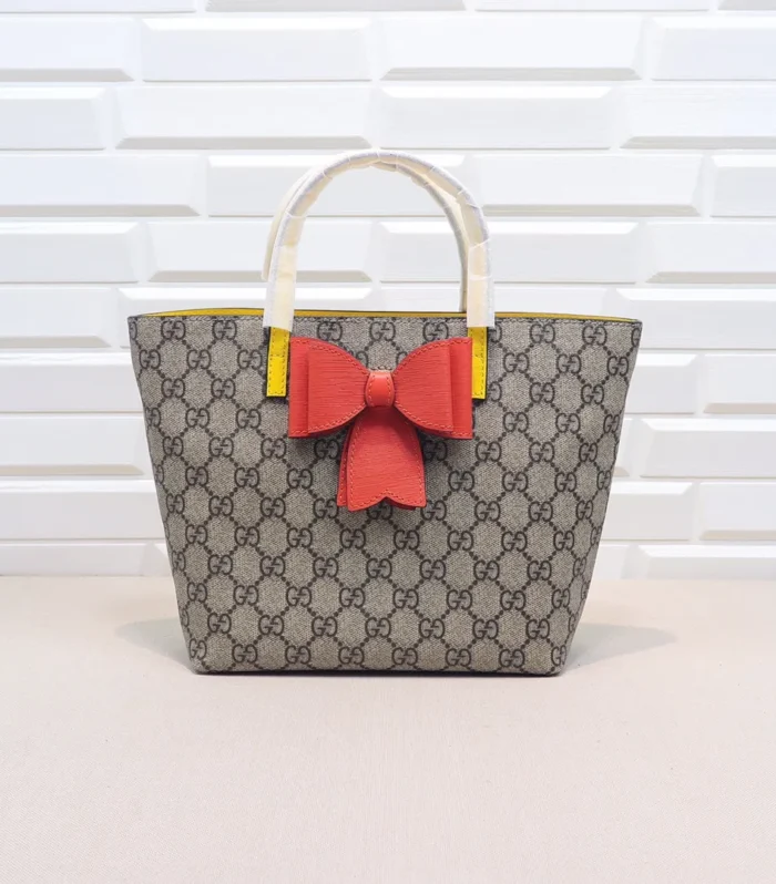 Orange-Red Leather Tote Small