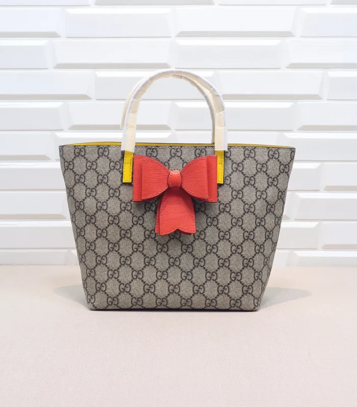 Orange-Red Leather Tote Small