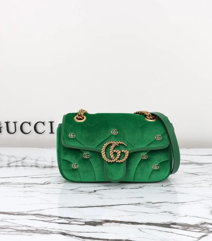 Marmont Baguette Velvet Green