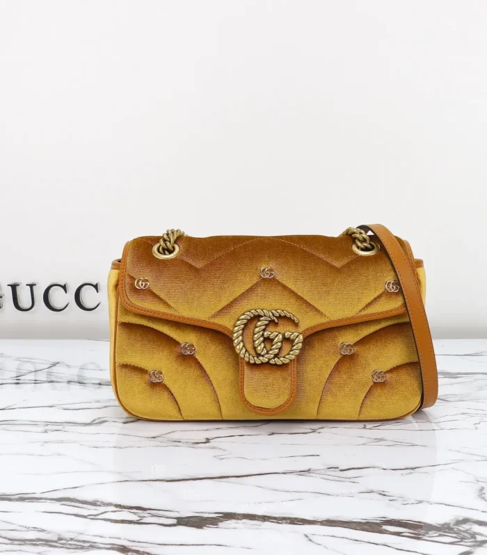Marmont Bag Small Velvet Yellow