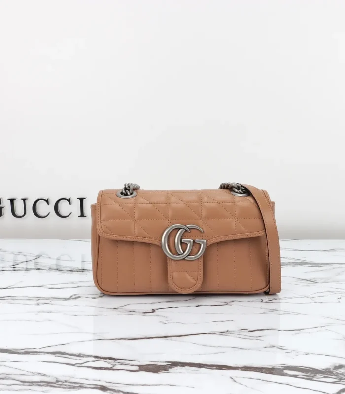 Marmont Baguette Almond Checkered