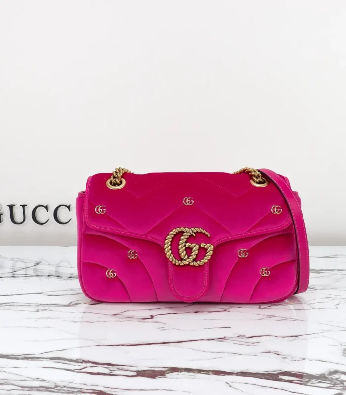 Marmont Bag Small Velvet Pink