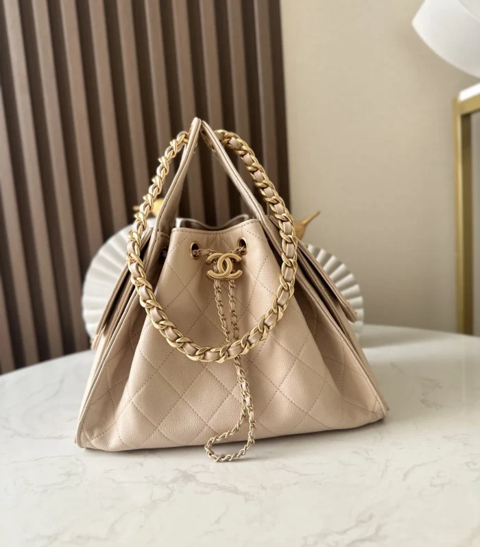 Pom-Pom Hobo Small Apricot