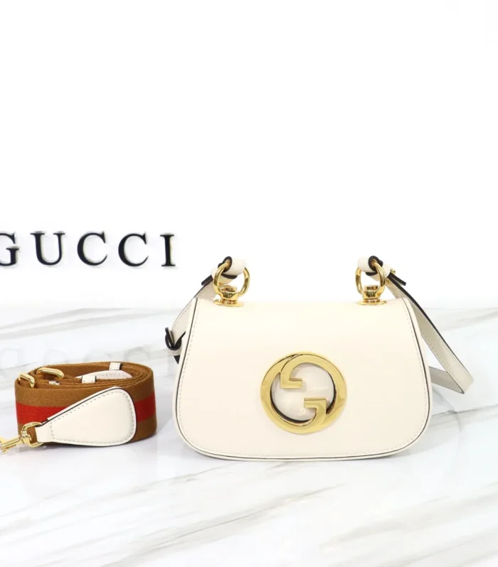 Horsebit White Leather Bag