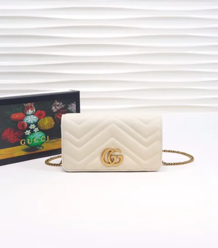 Horsebit Shoulder Bag Small White
