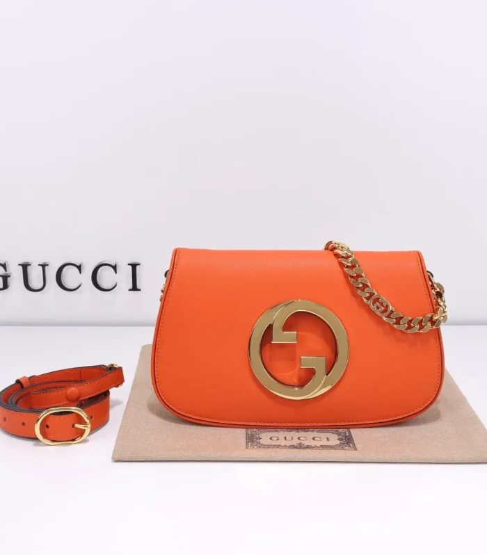 Horsebit Shoulder Bag 28cm Orange