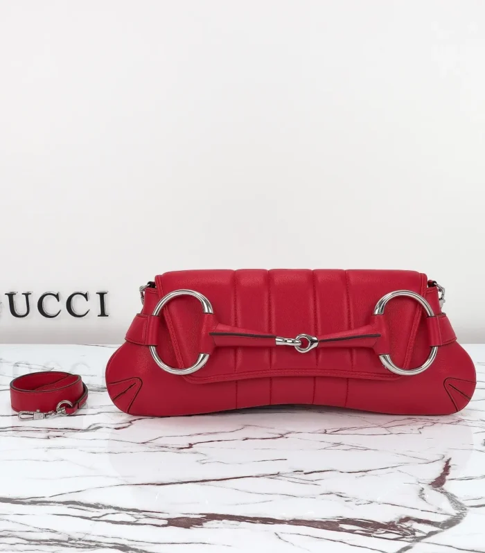 Horsebit Red Leather Bag