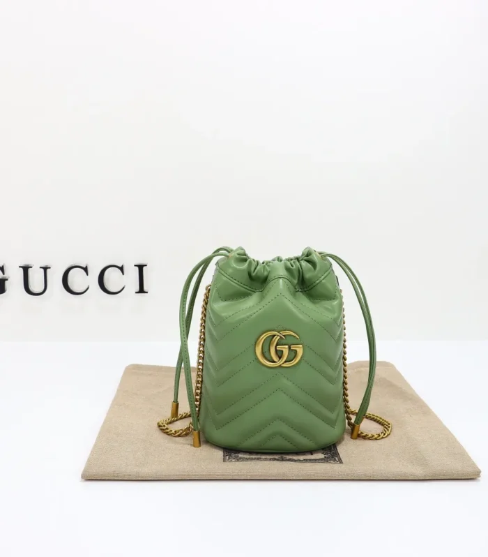 Horsebit Bucket Bag Small Green