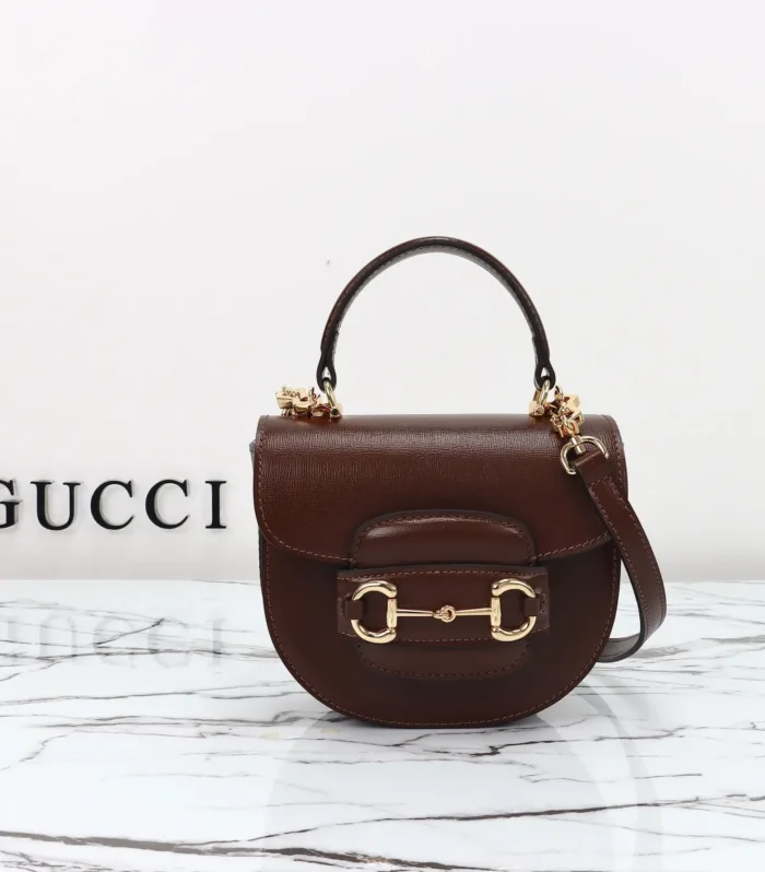 Horsebit Brown Leather Bag