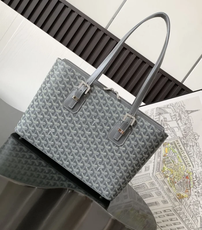 Vintage Tote Briefcase Grey