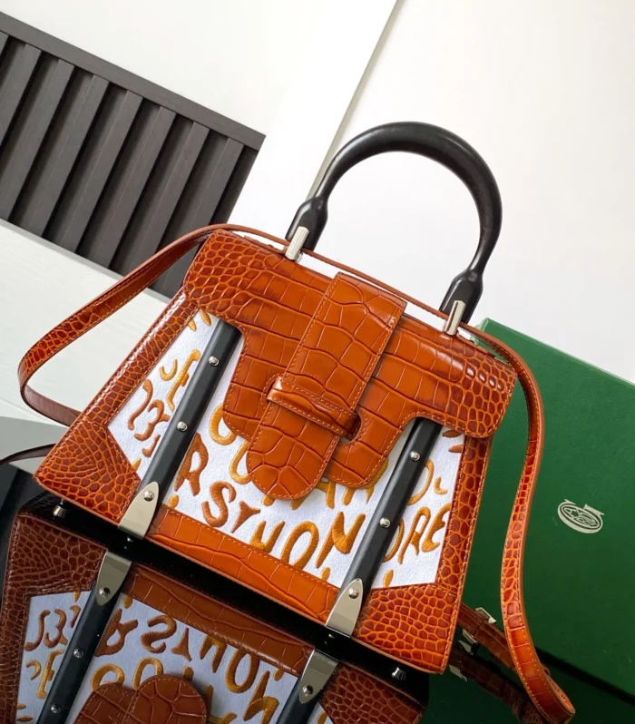 Sagon Small Crocodile Embroidery Brown