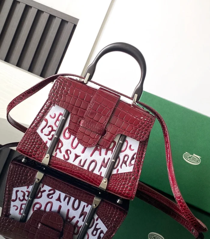 Sagon Mini Bag Crocodile Burgundy