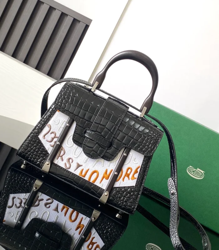 Sagon Mini Bag Crocodile Black