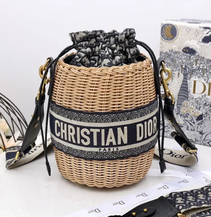 Dior Wicker Bucket Bag Mini