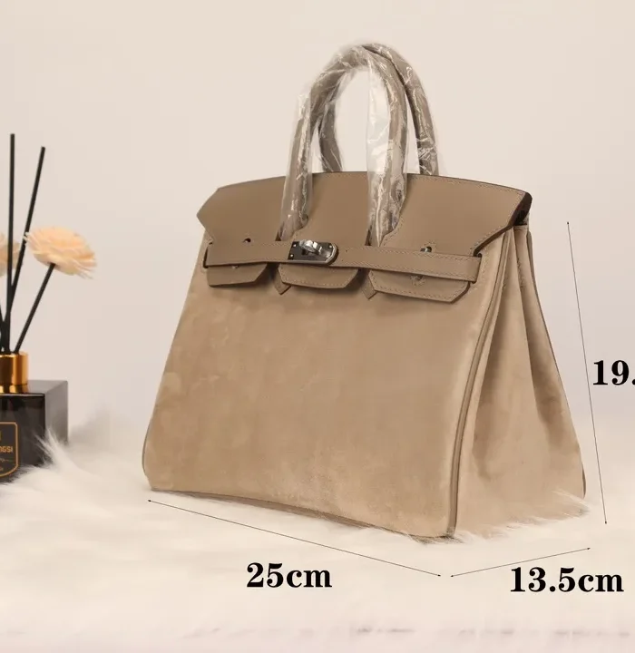 Hermes Platinum 25 Suede Grey