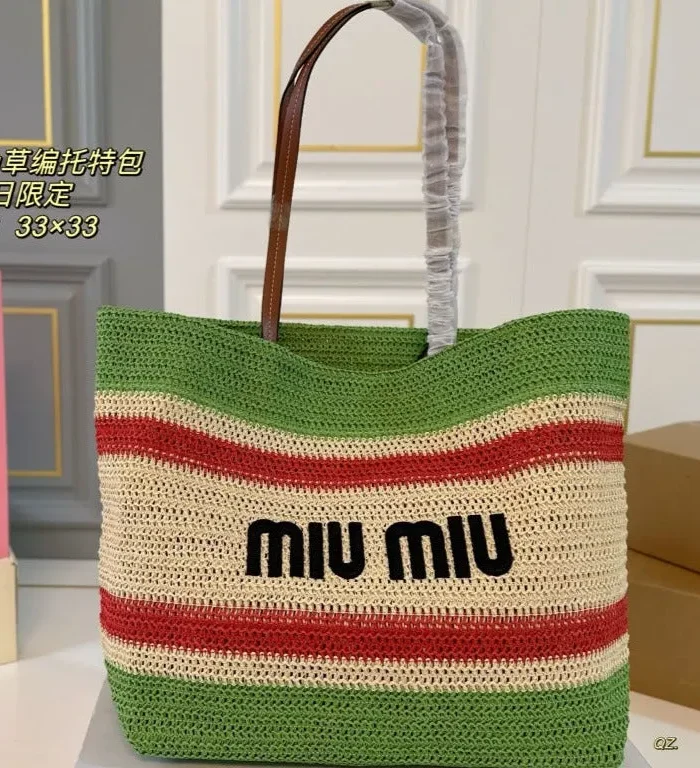 TOTE 33 BAG IN MULTICOLOR WOVEN STRAW