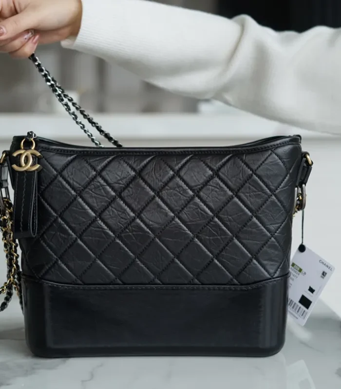 Hobo Bag Large Black Calfskin