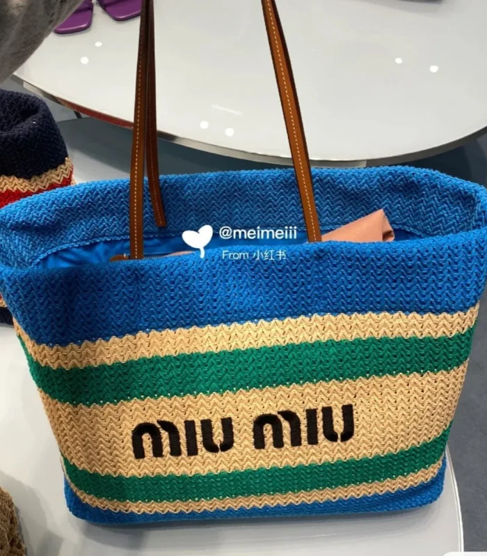 SHOPPING BAG 38 IN COLORFUL RAFFIA WOVEN - HAND