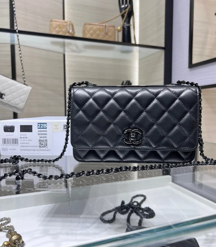 WOC Panda Lambskin Chain Bag