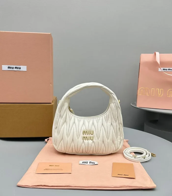 MINI HOBO 20 BAG IN WHITE LAMBSKIN
